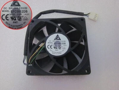 For Delta Electronics EFC0812DB 12 Volt 49 CFM 80 x80 x 15 Ball DC Brushless Fan - Image 1 of 4