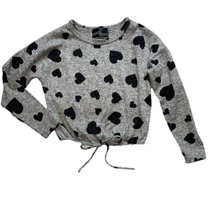 Chic 2 Chic girls cozy knit cinched hem heart sweater 5-6 - Picture 1 of 2