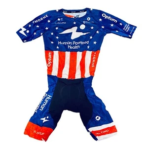 New 2022 Men’s Human Powered Health Flyte SS Cycling Race Skinsuit, Blue, Small - Picture 1 of 2
