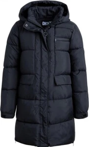 DKNY Girls Winter Jacket Stylish Bubble Puffer Parka Coat Color Black - Picture 1 of 7
