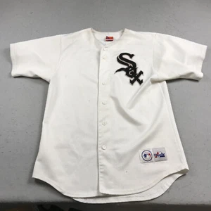 VINTAGE Chicago White Sox Jersey Mens Medium White Majestic Button MLB 90s - Picture 1 of 11