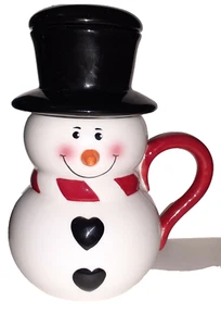 Unused Valerie Parr Hill Snowman Ceramic Sugar Cookie Candle 6 1/4" x 5 1/4"  - Picture 1 of 8
