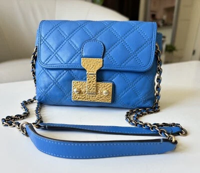 MARC JACOBS SINGLE BARROCO Precioso Bolso Bandolera Azul Acolchado Foto 1 de 4