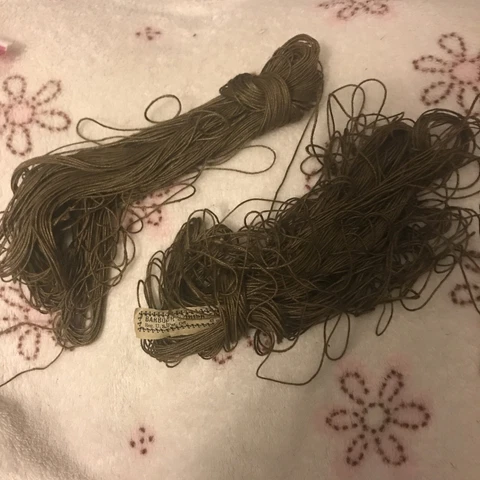 Antique "Barbours Irish Flax U.S.A."  Approx. 2 Skeins Brown with Tag Cover
