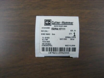 CUTLER-HAMMER INDUCTIVE PROXIMITY SENSOR E52RAL12T111 - Image 1 of 2