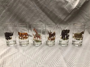 Wild Animal Drinking Glasses Set of 6 - Picture 1 of 7