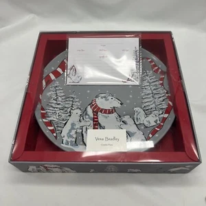 NEW Vera Bradley Beary Merry 🎄Cookie Plate Polar Bear with Recipe Cards - Picture 1 of 5