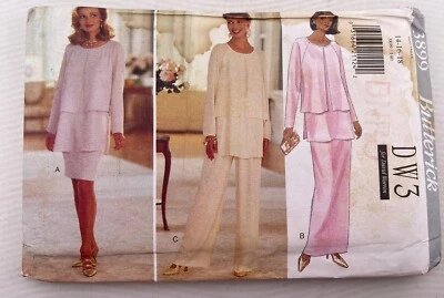 Butterick 3899 Misses Size 14-18 Classic Top Skirt Pants Sewing Pattern - Image 1 of 3