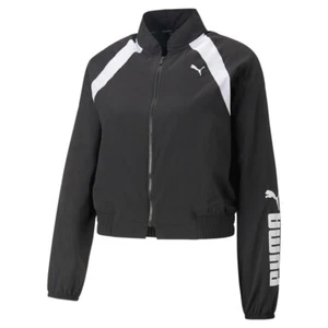 PUMA Woven Fashion Full Zip Training Jacket Womens Black Casual Athletic Outerwe - Picture 1 of 2
