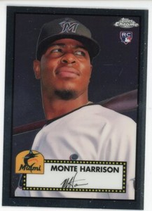 2021 Topps Chrome Platinum Anniversary MONTE HARRISON RC MARLINS  # 52
