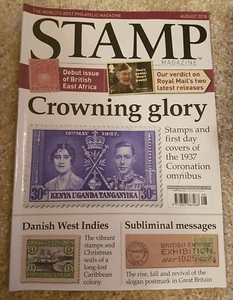 Stamp Magazine August 2018 Volume 84 Number 8 British East Africa Danish VGC - Picture 1 of 6