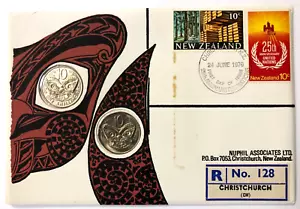 NEW ZEALAND 1969 Shilling & 1970 10 Cent Coin UN 25th Anniversary FDC NuPhil PNC - Picture 1 of 5