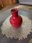Red Vase Glazed  Approx. 7.5"  Unique Style ~ ART POTTERY