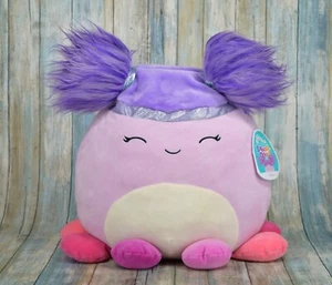 Squishmallow 16" Jeanne the Pink Octopus With Pigtails Pom Poms Squish Doo NWT - Picture 1 of 11