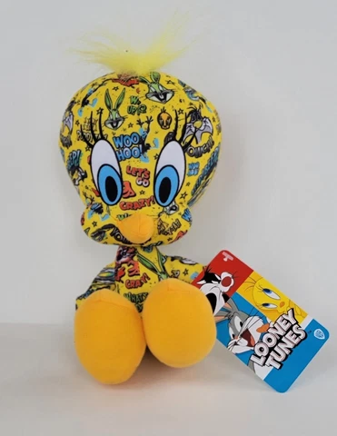Looney Tunes Sticker Bomb Tweety Bird Stuffed Animal Plush Doll Toy 9" Gift Rare Cover