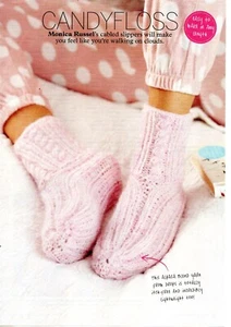 ~ Pull-Out Knitting Pattern For Cosy Cabled Slipper Socks ~ - Picture 1 of 1
