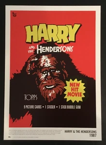 Original Harry and the Hendersons 2018 Topps Cards Wrapper Wall Art 14"x10" - Picture 1 of 2