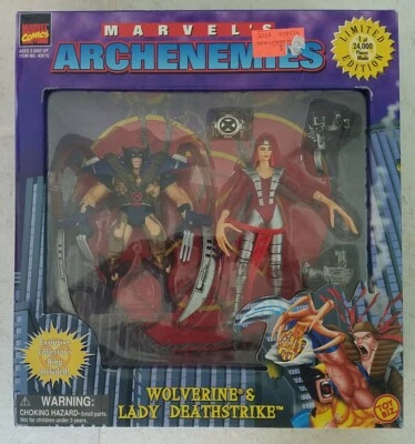 NUEVO TOY BIZ 1997 MARVEL ARCHIENEMIES WOLVERINE DAMA DEATHSTRIKE FIGURAS X-MEN b62 Foto 1 de 2