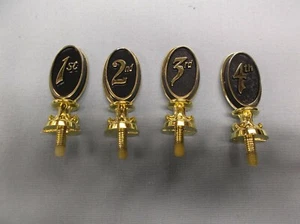 set of 4 place side trim 1st 2nd 3rd 4th black and gold oval lot of 10 sets - Picture 1 of 1