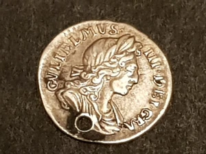 Original 1700 William III .925 Silver Maundy 2p 2 Pence Coin - VF but Holed - Picture 1 of 8