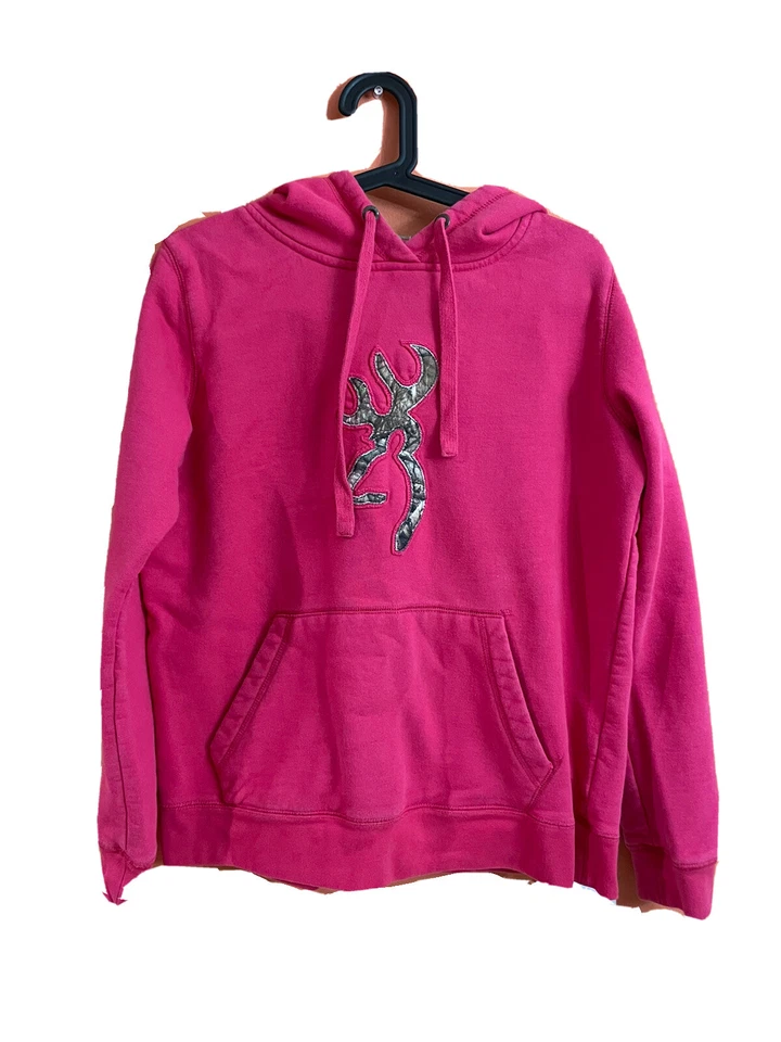 Suéter con Capucha Browning Rosa Caliente Para Mujer Talla M Buckmark Realtree Camuflaje Vellón Caza Foto 1 de 4