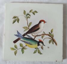 CHARMING MINTON hollins 19TH CENTURY TILE WITH HAND PAINTED BIRDS. 6 INCH