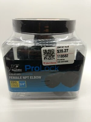 Sharkbite 3/4" Push-to-Connect Plastic 90-Degree Elbow Fitting Female NPT 6-Pack - Image 1 of 3