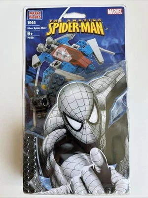🔥 Marvel • The Amazing Spiderman Silver Spider-Man • Mega Bloks 1944 • 2006 Nuevo Foto 1 de 2