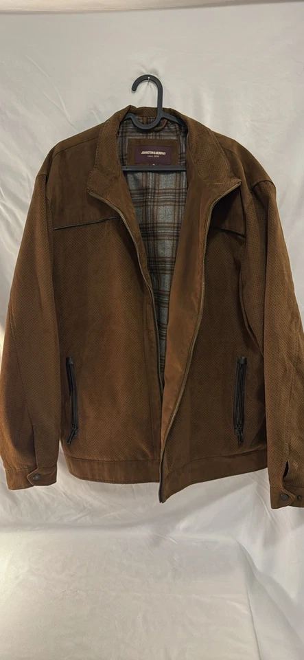 Chaqueta marrón con forro de franela Johnston & Murphy para hombre talla XL Foto 1 de 4