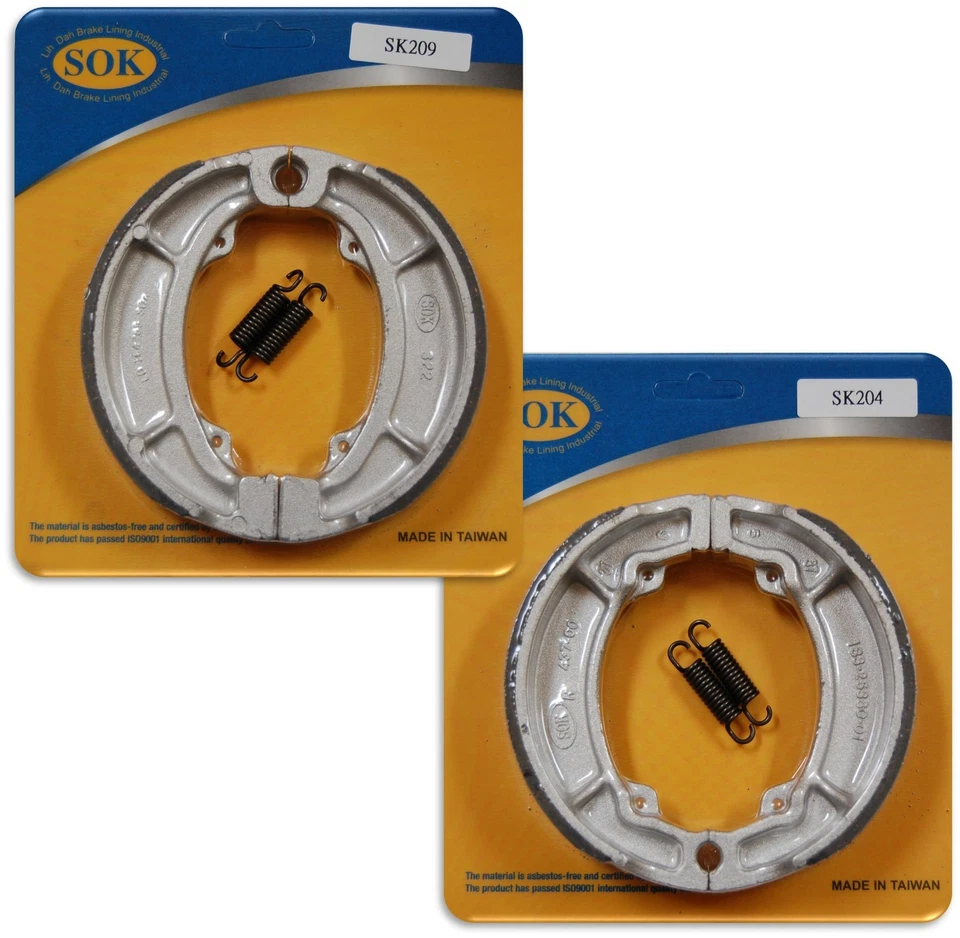 ПЕРЕДНИЕ И ЗАДНИЕ ТОРМОЗНЫЕ КОЛОДКИ + ПРУЖИНЫ подходят для YAMAHA YZ 100 1976-77 YZ100 - Изображение 1 из 1