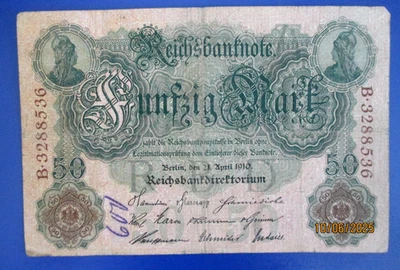Germany 50 Mark 1910. Banknote G6 - Image 1 of 2