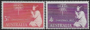 Australia 1957 set sg 298-9 MH Christmas - Picture 1 of 2