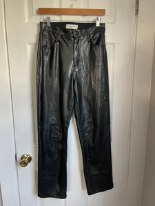 ABERCROMBIE Fitch 27 Curve Love Vegan Leather 90s Straight Ultra High Rise Pants - Picture 1 of 9