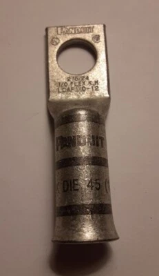 Panduit (LCAF1/0-12) Black DIE 45(13) Crimp Connector (NEW - Pack of 4 Lugs) - Image 1 of 3