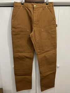 VTG Carhartt Pants Mens 36x34 B01 BRN Duck Double Knee Baggy Brown Union USA - Picture 1 of 12