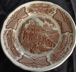 Alfred Meakin China Bread & Butter Plate - Fair Winds - Brown - U.S.S. Const. - Picture 1 of 7