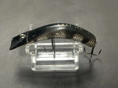Vintage LAZY IKE 3 Black With Silver Diving Crankbait Fishing Lure 3” - Image 1 of 4