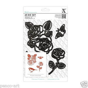 Docrafts Xcut 4 Stück A5 Blatt Rose Blume Stanzenset mit Schmetterling und Vogel - Bild 1 von 1