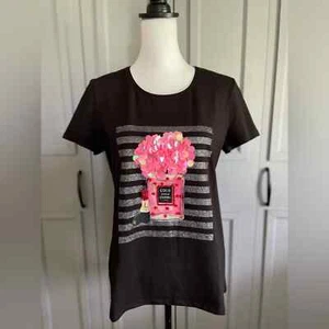 NWT Jane & John ‘Coco Parfum’ Beaded & Sequined Tee, Medium - Picture 1 of 9