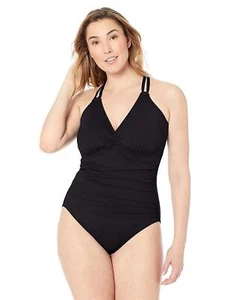 $141 La Blanca Island Goddess Underwire Cross Back One Piece Size Small - Picture 1 of 3