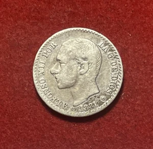 Spain 1881 50 Centimos Silver Coin KM#685 T5432 - Picture 1 of 2
