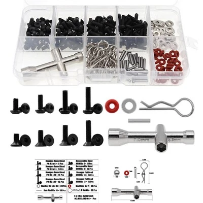 Screws Box Set M3 Flat/round Cup Screw &Body Clip&Pin For 1/10 HSP D3 D4 XIS Car - Image 1 of 4