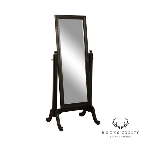 Traditional Style Black Cheval Floor Dressing Mirror Cover