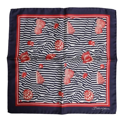 DOLCE & GABBANA Bufanda Multicolor Conchas Marinas Cuadradas Hombres Foulard 34cm x 34cm 120usd Foto 1 de 4