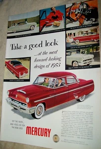 1953 53 Mercury Monterey 2 door hardtop large-mag car ad-shows features - Picture 1 of 1