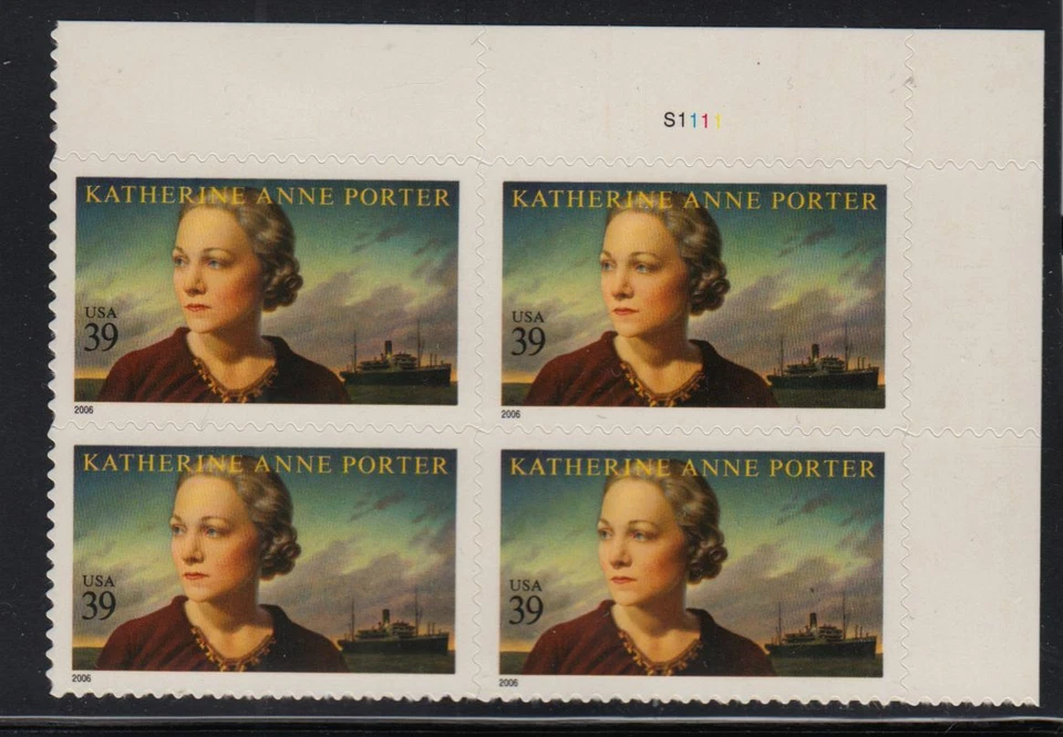 2006 Katherine Anne Porter author Sc 4030 MNH plate block of 4 position UR - Image 1 of 1