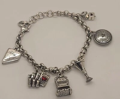 Brighton Nevada State Las Vegas Charm Pulsera Ranuras, Dados, Cartas, Ruleta Foto 1 de 4