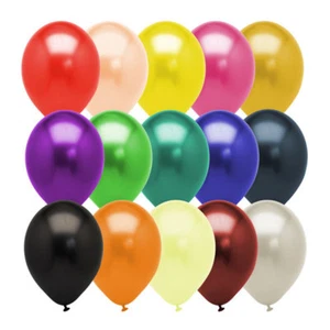 50 X 12" LARGE METALLIC LATEX BALLOONS,ANY PARTIES DECORATIONS TOYS - Picture 1 of 8