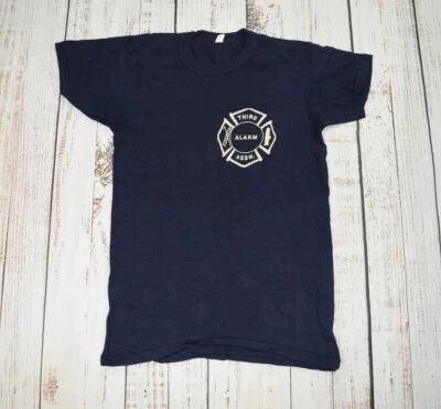DE COLECCIÓN AÑOS 50 60 FDNY NYC TERCERA ALARMA ASSN. CAMISETA CORTA INCENDIOS PUNTADA ÚNICA M Foto 1 de 4