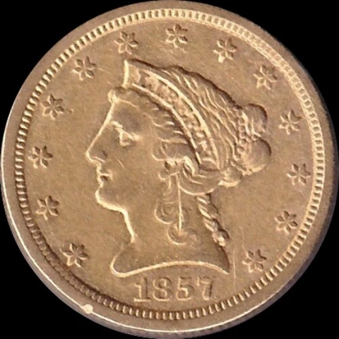 1857-S $2.5 Gold Quarter Eagle in AU ***FREE SHIPPING*** Cover